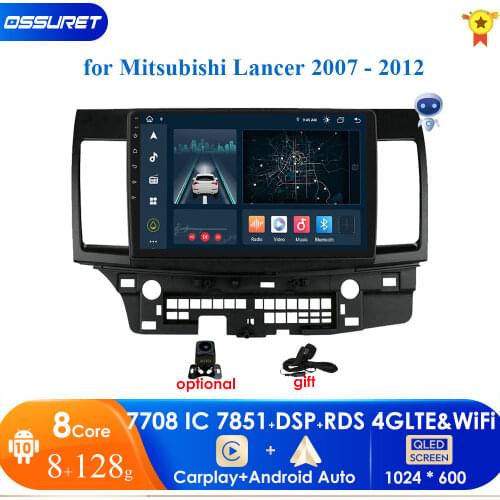 4G+WiFi 2din Android 10.0 Car Radio Multimedia Player For Mitsubishi Lancer 2007-2017 Navigation GPS Head Unit CANBUS Stereo SWC