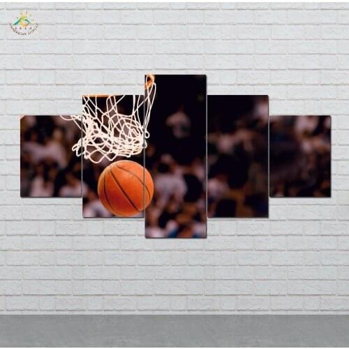 Basketball Slam Dunk Wall Art Canvas Painting Posters and Prints Decorative Picture Decoration Home For Living Room 5 PIECES