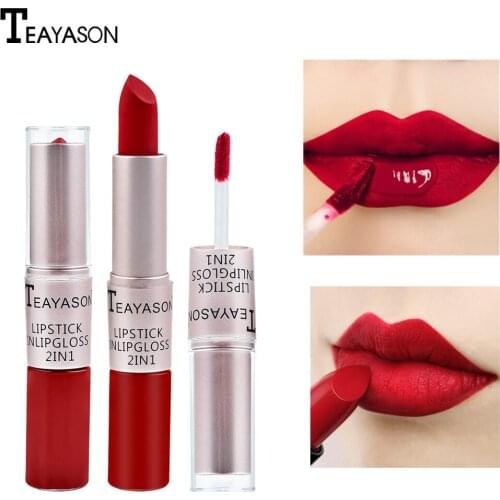 Batom prova dwaterproof de longa matte veludo beleza gloss labial gloss beleza vermelho batom matiz maquiagem pigmentos