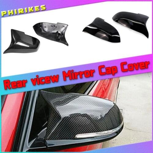 Rearview Mirror Covers for Bmw 5 Series F10 F11 Lci 2014-2017 Caps Replacement Side Rear-View Carbon Fiber Gloss Black