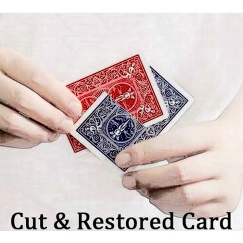 Cut & Restored Card Magic Sclitaire Crossing Magic Tricks Props Gimmicks Mentalism Illusions Close Up Magic Prediction Funny
