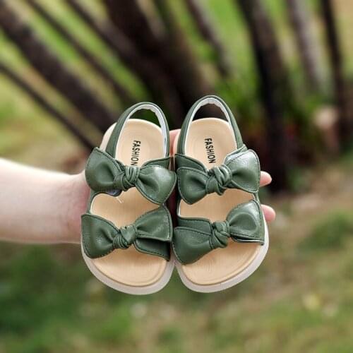 Childrens Shoes 2021 Summer New Solid-color Bow Girls Sandals Toddler Girl Shoes Baby Girl Shoes