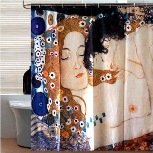 Italy famous painting Mary Polyester Waterproof Shower Curtain Virgin Mary Modern Design Curtains For Bathroom 180x180cm