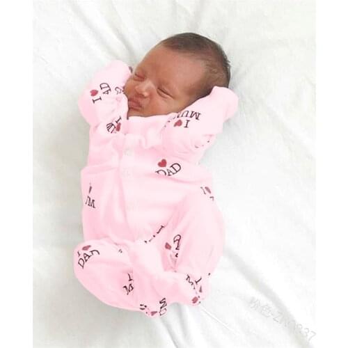 2021 Autumn Winter New Newborn Baby Romper Love Letter Printing One-piece Pants Girl Boy Clothes Infant Little Girls Outfits