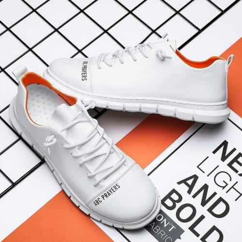 Summer Trend Platform Casual Shoes new Men Low help Boots Black White Leather Sneakers Designer Luxury Men Shoes Chaussure Homme