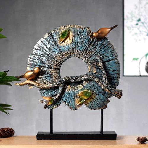 European Round Resin Craft Bird Ornament Statue Home Decoration Crafts Creative American Livingroom Desktop Ornament