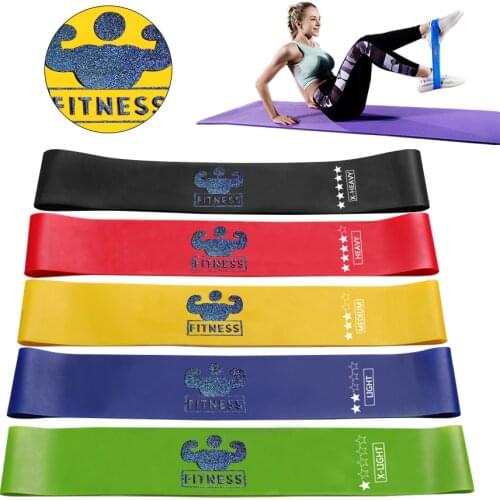 5 PCS Latex Glitter Fitness Rubber Bands Elastic Mini Resistance Bands Sports Yoga Exercise Training Workout Expander Equipment