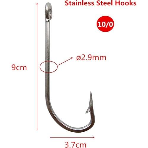Lot 25pcs 10/0 Stainless Steel Fishing Hooks Saltwater Big Single Offset Barbed Fly Fishhook Tackle sharpened OShaughnessy