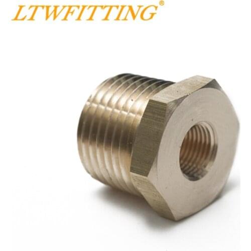 LTWFITTING Brass Pipe Hex Bushing Reducer Fittings 1/2" Male x 1/8" Female NPT