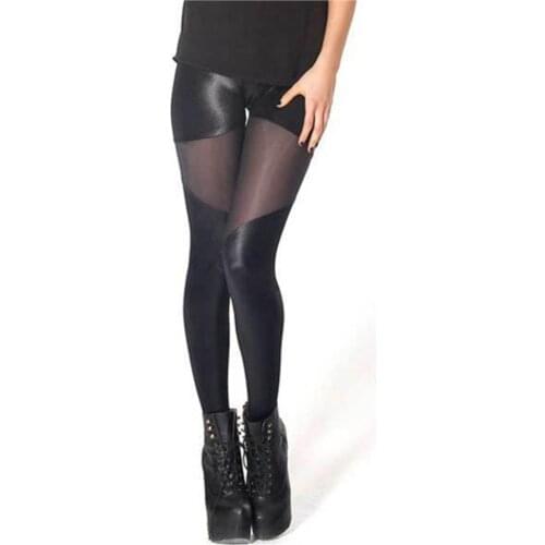 Terry Pau TP101299 Transparan Detailed Shiny Leggings