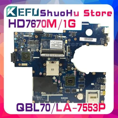 KEFU For ASUS K73TA K73T K73TK QBL70 LA-7553P X73T X73TA Laptop Motherboard Tested 100% Work Original Mainboard