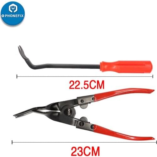 2 Pieces Clip Pliers Set Fastener Remover with Storage Bag Car Trim Clip Removal Pliers for Car Door Panel Dashboard Removal Set