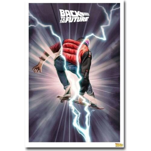 BACK TO THE FUTURE Movie 2 Wall Sticker Silk Poster Art Light Canvas Home Decoration