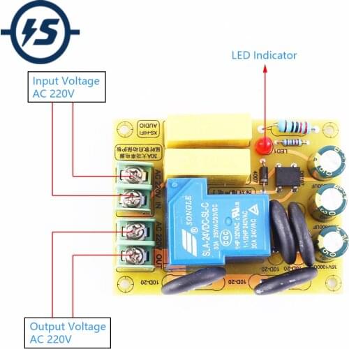 Power Supply Delay Soft Start Protection Board for Class A Amplifier Module 30A 6600W
