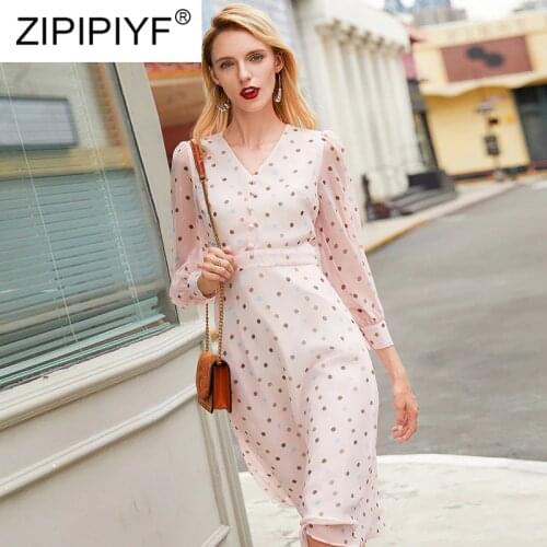 Dress Women Printed High Waist Mid-length Mesh Female Elegant Party Dress Puff Sleeve Princess Women Dress C268