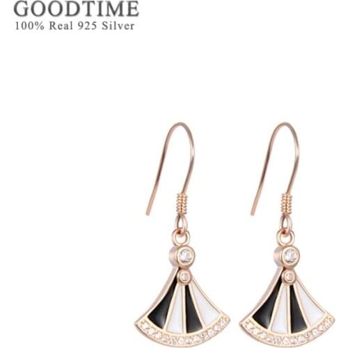 Luxury Women Earring Pure 100% 925 Sterling Silver Scalloped Rhinestone Earring Jewelry Accessories For Lady Girl Party