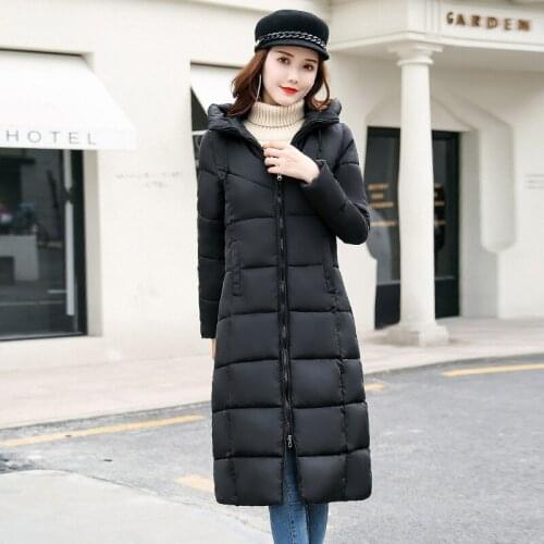 Cotton-padded Real Cotton Polyester Zipper Girls Long 2019 New Thickening Even Cotton. Self-cultivation Winter Ma'am Jacket