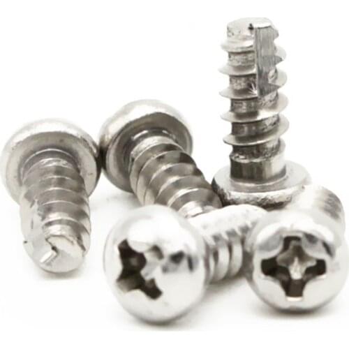 M3/M3.9/M4/M4.8 PT Screw Round Head Self-tapping Screws Cut-off Slotted 304 Stainless Steel Cutting Screw