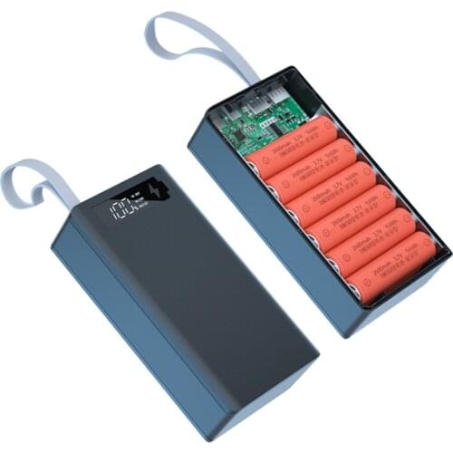 Detachable 12x18650 Battery Storage Box QC3.0 PD Quick Charge LCD Display DIY 18650 Battery Case Charge Box Powerbank Shell