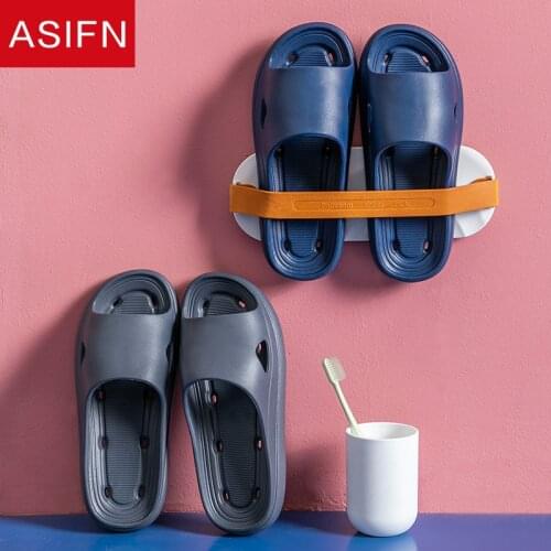 ASIFN Bathroom Leaking Slippers Women Men Slides Indoor Non-slip Easy To Clean Home Couple Eva Sandals Summer Slippers Wholesale