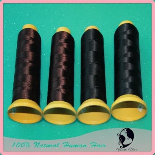 Weaving needle hair extension Sewing Thread of Weaving Black/Dark Brown/Med Brown High Intensity Polyester Nylon Thread
