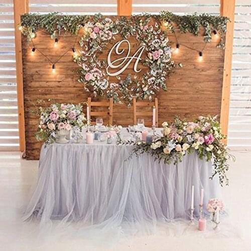 1pcs 100*80cm DIY Table Skirting Customize Handmade Tulle Tutu Table Skirt Birthday Party Wedding Decoration Home Textile