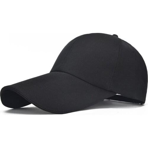 Extra Long Bill Plain Adjustable Baseball Cap Hat Snapback Cap Summer UV Protection Travel Beach Cap Canvas Cap