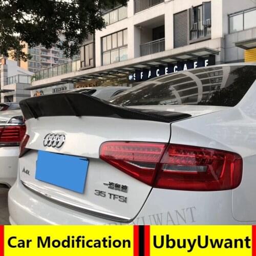 Fit For Audi A4 B8.5 2012-2016 FRP / Carbon Fiber Exterior Rear Spoiler Tail Trunk Boot Wing Decoration Car Styling