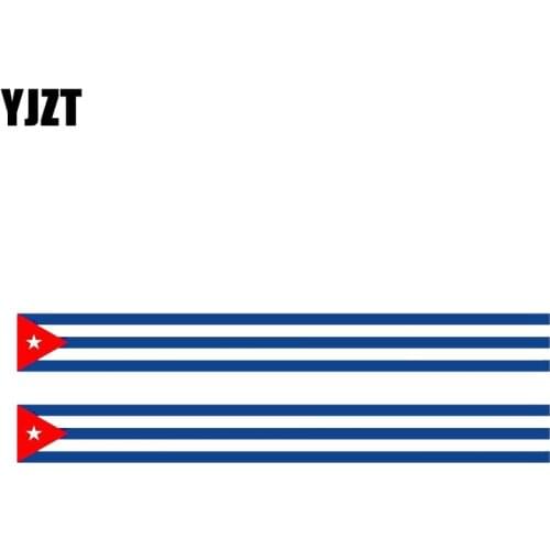 YJZT 2X 17.3CM*1.9CM Accessories Funny Cuba Flag Racing Car Sticker Decal 6-1172