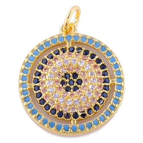 Juya Infinity Greek Eye Jewelry Supplies Gold/Rose Gold Turkish Evil Eye Charms Accessories For Women Men Jewlery Making