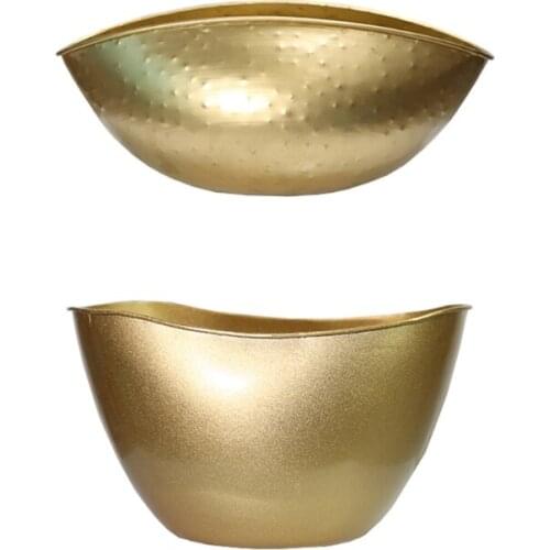 Gold Metal Flower Pot Planter Vase Succulent Plant Container Ornament Home Decoration Indoor Outdoor