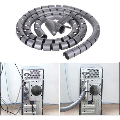 1PC Spiral Wrap Tube Flexible Spiral Tube Cable Organizer Wire Management Wrap Cord Protector Wire Storage Pipe Cable Winder