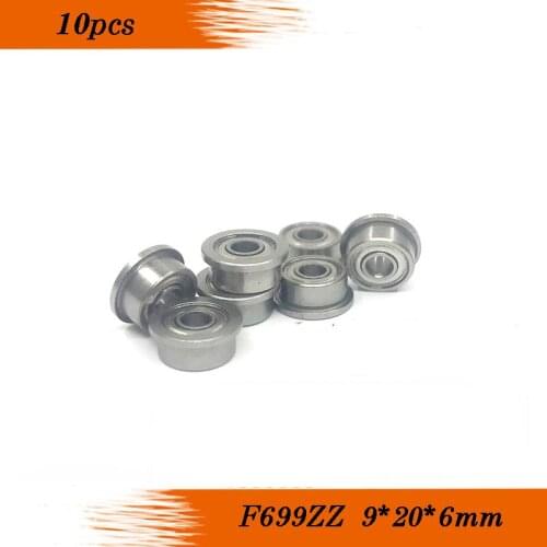 10 PCS) F699ZZ (9x20x6 mm) Metal Shielded (Flanged) Ball Bearing F699Z F699 ABEC-5