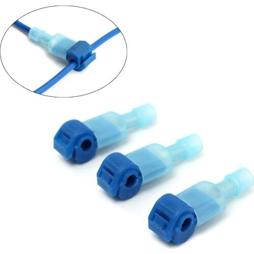 10Pcs Blue Quick Electrical Cable Connectors Snap Splice Lock Wire Terminals Insulated Crimp Terminal Connector for 2.5-4.0mm2