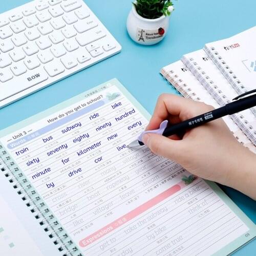 4 Pcs/set 3D English Characters Reusable Groove Calligraphy Copybook Erasable pen Learn English Adults Art writing books