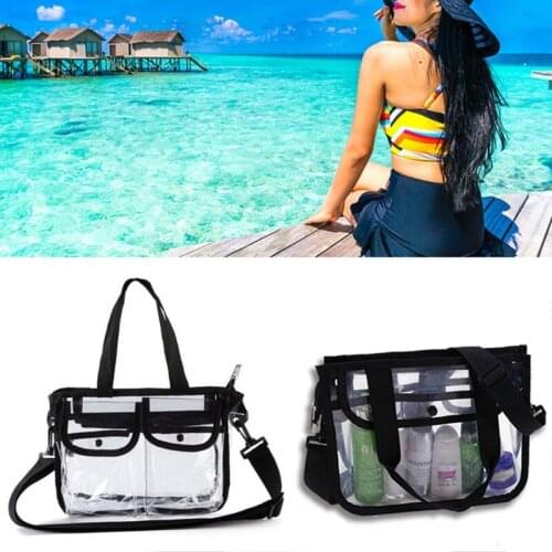 6XDA Women PVC Shoulder Bag Handbag Travel Tote Cosmetic Beach Toiletry Storage Case