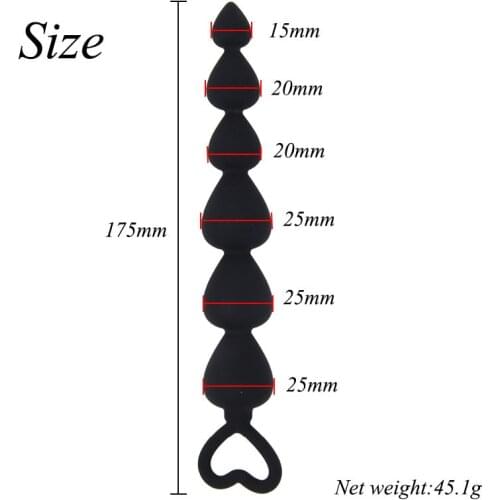 6 Beads Anal Silicone Butt Plugs Ball Ass Massage Anal Butt plug Dilator Long Anal plug Adult Sexual Toys for Gay Men Woman