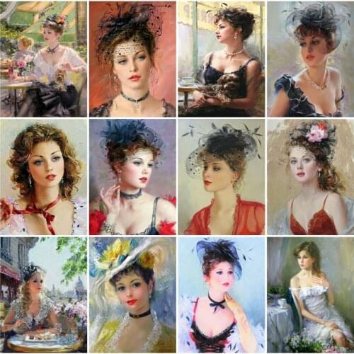 AZQSD 5D DIY Diamond Embroidery Woman Mosaic Handicraft Diamond Painting Portrait Cross Stitch Needlework Decor For Home