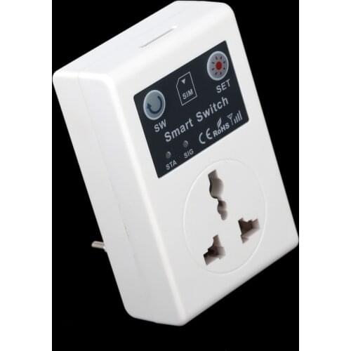 220 V Phone SMS RC Remote Wireless Control Smart Switch GSM Socket Power Plug Interruptor for Home Household Appliance