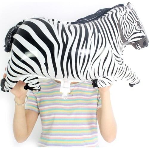 Large walking zebra balloons grassland animals zebra Headband happy birthday party decorations kids shower surprise foil globos