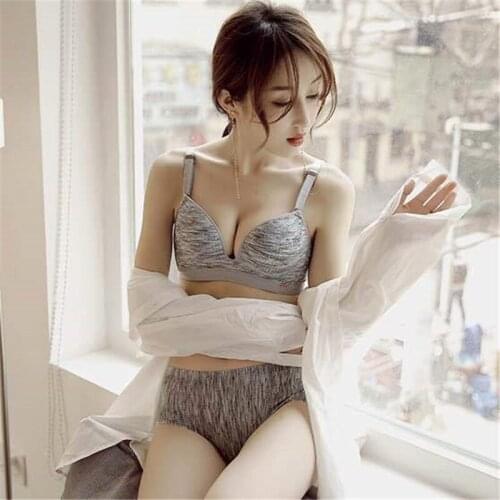 Sexy Women Lengerie Bras And Panty Lingerie Set Push Up Bra Set Wireless Bralette Set Deep V Bra And Panty Set Sexy Lingerie