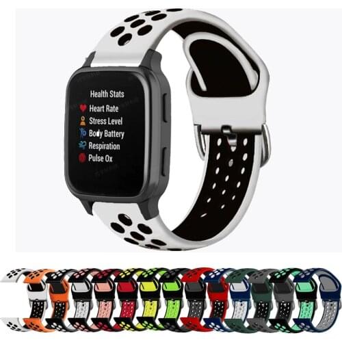 For Garmin Venu Strap Double Color 20mm Silicone Watch Band Sports Strap For Forerunner 245M/645Vivoactive 3/Venu SQ Bracelet
