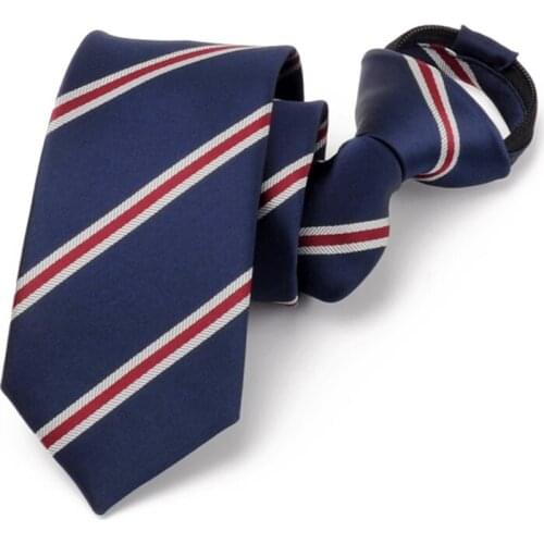 High Quality 6CM Slim Ties for Men 2017 New Fashion Zipper Tie Men Striped Business Suit Tie Polka Dot Simple Easy to Pull