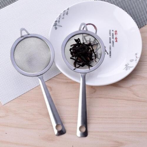 Kitchen Tools Juice Tea Strainer 17.5*7cm Stainless Steel Fine Mesh Strainer Colander Flour Sieve with Handle LX8221