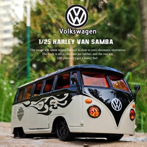 Maisto 1:25 Hot style Harley Volkswagen Bus Samba model die casting Alloy model car simulation decoration collection gift toy