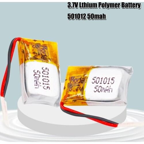 3.7V 50mah 501012 lithium polymer lipo rechargeable battery for i7s/i8/i9/i12TWS bluetooth headset MP3 MP4 speaker Smart wear