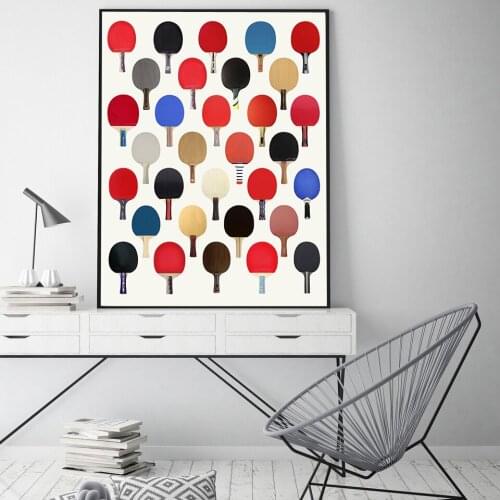 Minimalist Colorful Table Tennis Racket Canvas Painting Wall Art Nordic Posters and Prints Wall Pictures for Living Room Decor