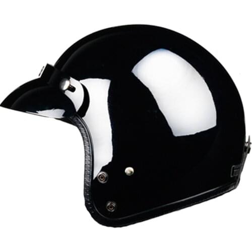 Motorcycle Helmet Jet Open Face Helmet Cascos Para Moto Vintage Pilot Cafe Racer Etro Cruise Gloss Black