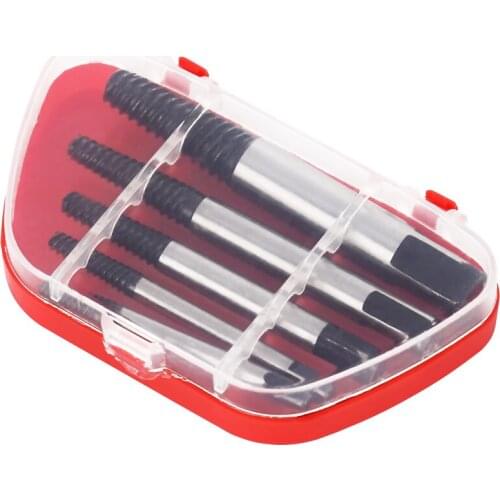 5Pcs Screw Extractor Center Drill Bits Guide Set Broken Damaged Bolt Remover Removal Speed Faucet Triangle Valve Easy Out Set
