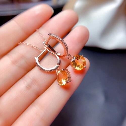 New Fashion Citrine Earring Natural And Real 925 sterling silver Citrine Earring